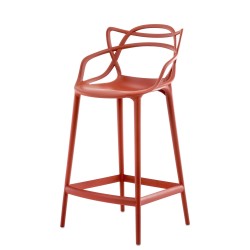 Chaise haute Masters rouge orangé hauteur d'assise 75 cm - KARTELL - oralto-shop.com