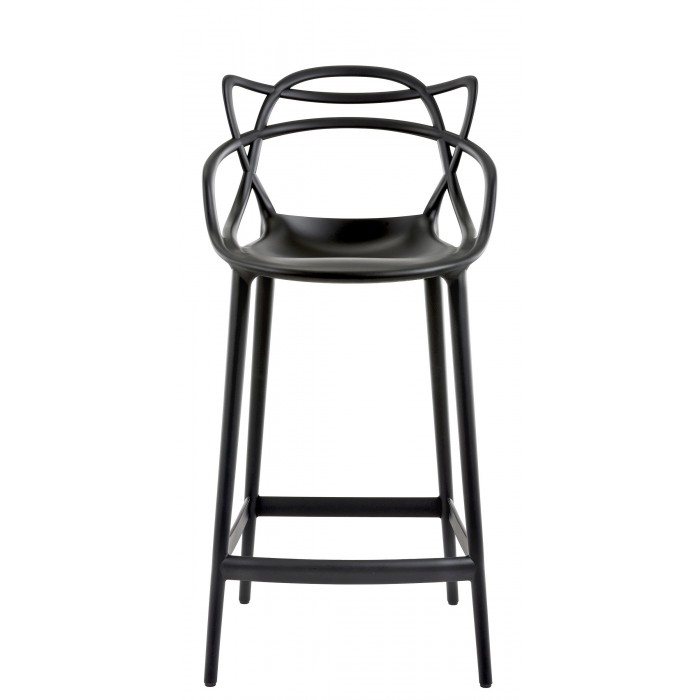 Chaise haute Masters noire hauteur d'assise 75 cm - KARTELL - oralto-shop.com