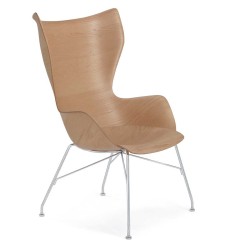 Fauteuil King Wood en bois moul? / Dossier haut  - KARTELL - oralto-shop.com