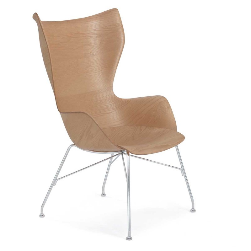 Fauteuil King Wood en bois moul? / Dossier haut  - KARTELL - oralto-shop.com