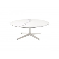 Table basse ronde Multiplo - Gr?s effet marbre / ? 118 cm - KARTELL - oralto-shop.com