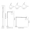 Lampadaire Tolomeo Mega LED parchemin Artemide