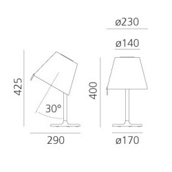Lampe de table Melampo Notte 42cm - ARTEMIDE - oralto-shop.com