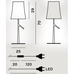 Lampe de table Birdie Grande LED avec variateur - H 70 cm - FOSCARINI - oralto-shop.com