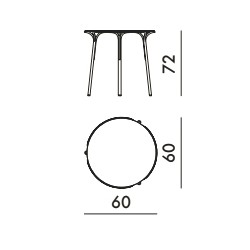 Dimensions petite table Hiray - KARTELL - oralto-shop.com