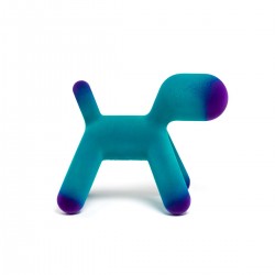 Chien Décoratif Puppy velours turquoise - MAGIS - oralto-shop.com