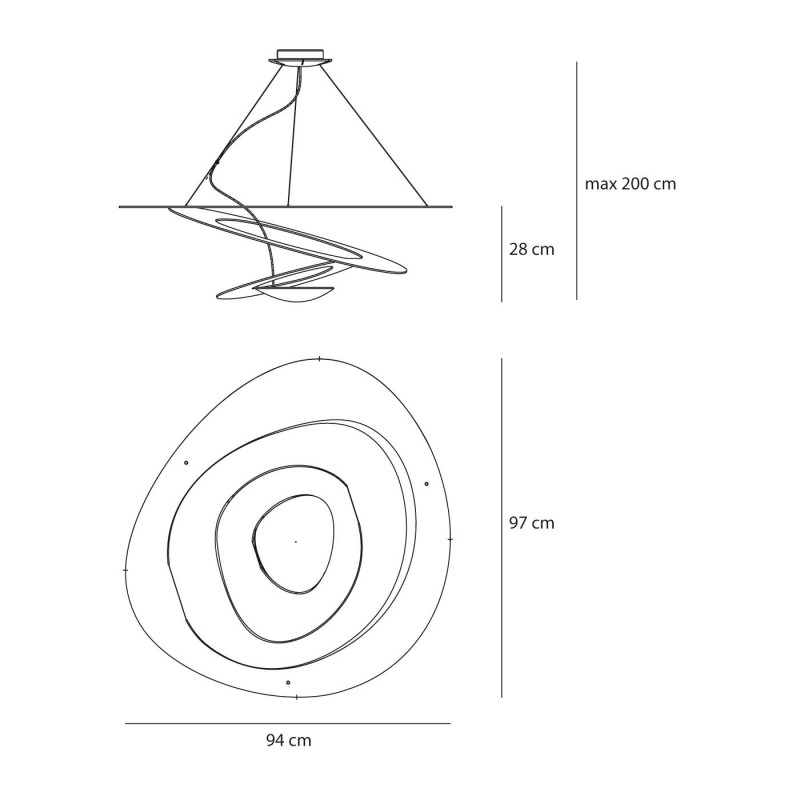 Suspension Pirce Artemide blanche détails- oralto-shop.com